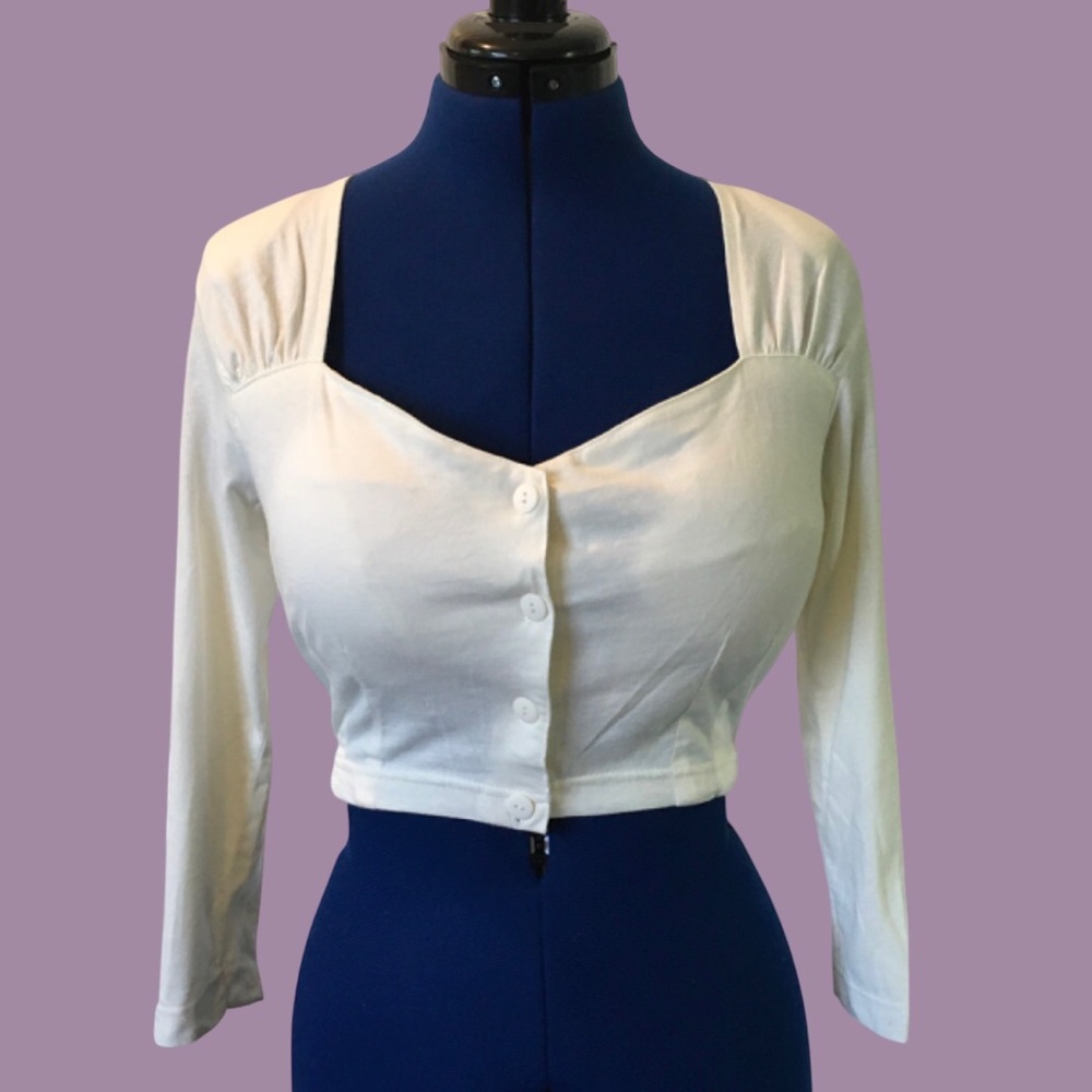 Vintage 80’s ENERGIE Cream Sweetheart Blouse